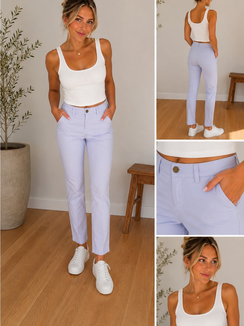GAP Lavender Khakis Straight Leg Pants
